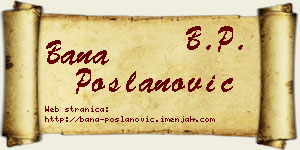 Bana Poslanović vizit kartica